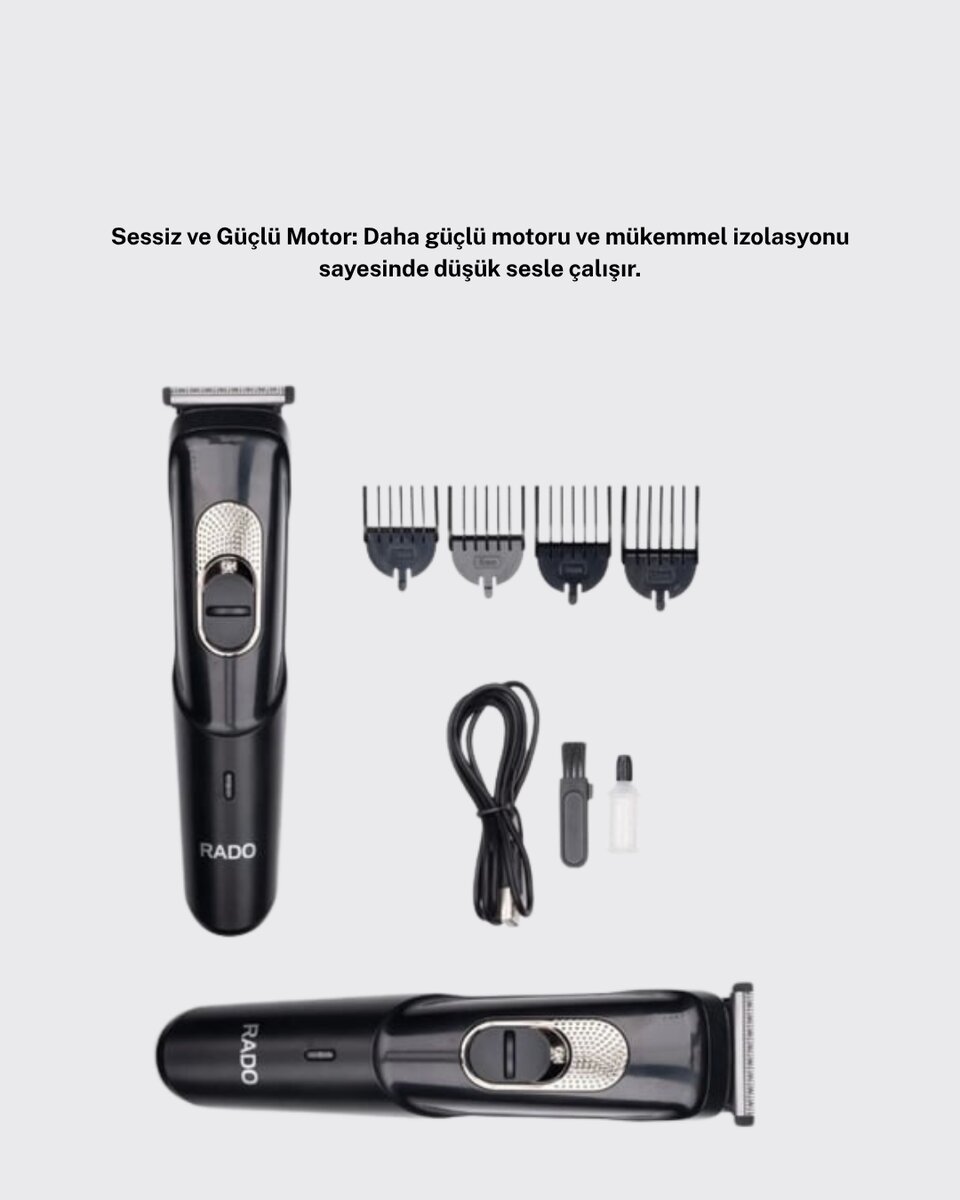 Taşınabilir Şarjlı Saç Sakal Tıraş Makinesi – 3 Taraklı, Sessiz ve Ergonomik Taşınabilir Şarjlı Saç Sakal Tıraş Makinesi – 3 Taraklı, Sessiz ve Ergonomik