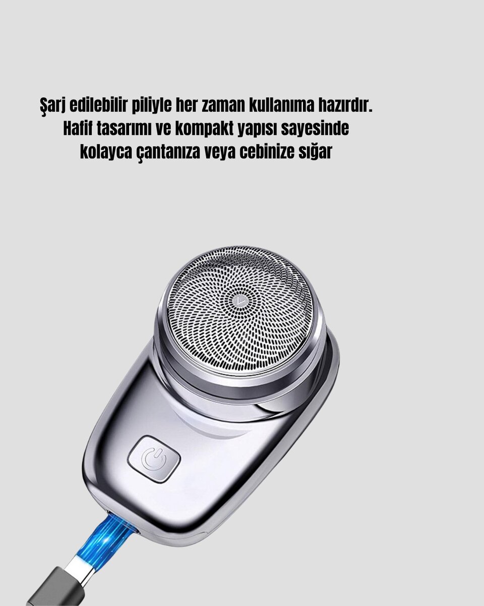 Şarjlı Mini Tıraş Makinesi – Hassas Ciltlere Uygun, Su ile Yıkanabilir, Kompakt Tasarım Şarjlı Mini Tıraş Makinesi – Hassas Ciltlere Uygun, Su ile Yıkanabilir, Kompakt Tasarım