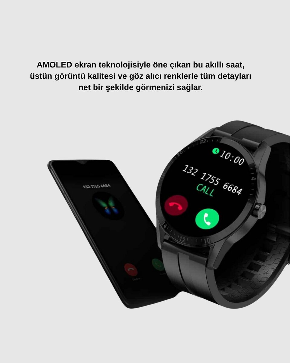 AMOLED Ekranlı Smartwatch – 3 Kordonlu, Kalp Atış & Uyku Takipli Akıllı Saat AMOLED Ekranlı Smartwatch – 3 Kordonlu, Kalp Atış & Uyku Takipli Akıllı Saat