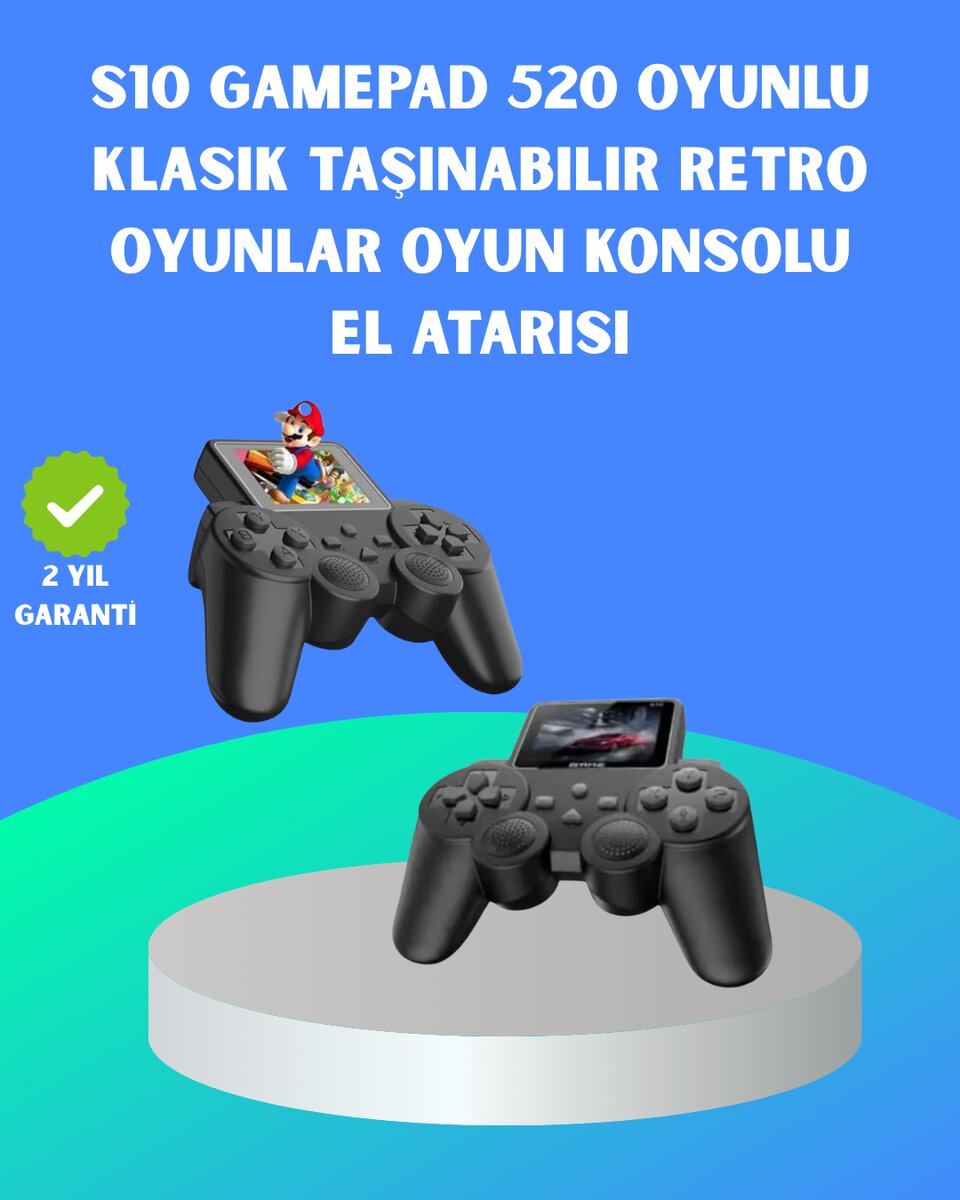 2.4 İnç HD Renkli Ekranlı 500-in-1 Taşınabilir Retro Oyun Konsolu, Kablolu TV Bağlantısı ve Uzun Pil Ömrü 2.4 İnç HD Renkli Ekranlı 500-in-1 Taşınabilir Retro Oyun Konsolu, Kablolu TV Bağlantısı ve Uzun Pil Ömrü