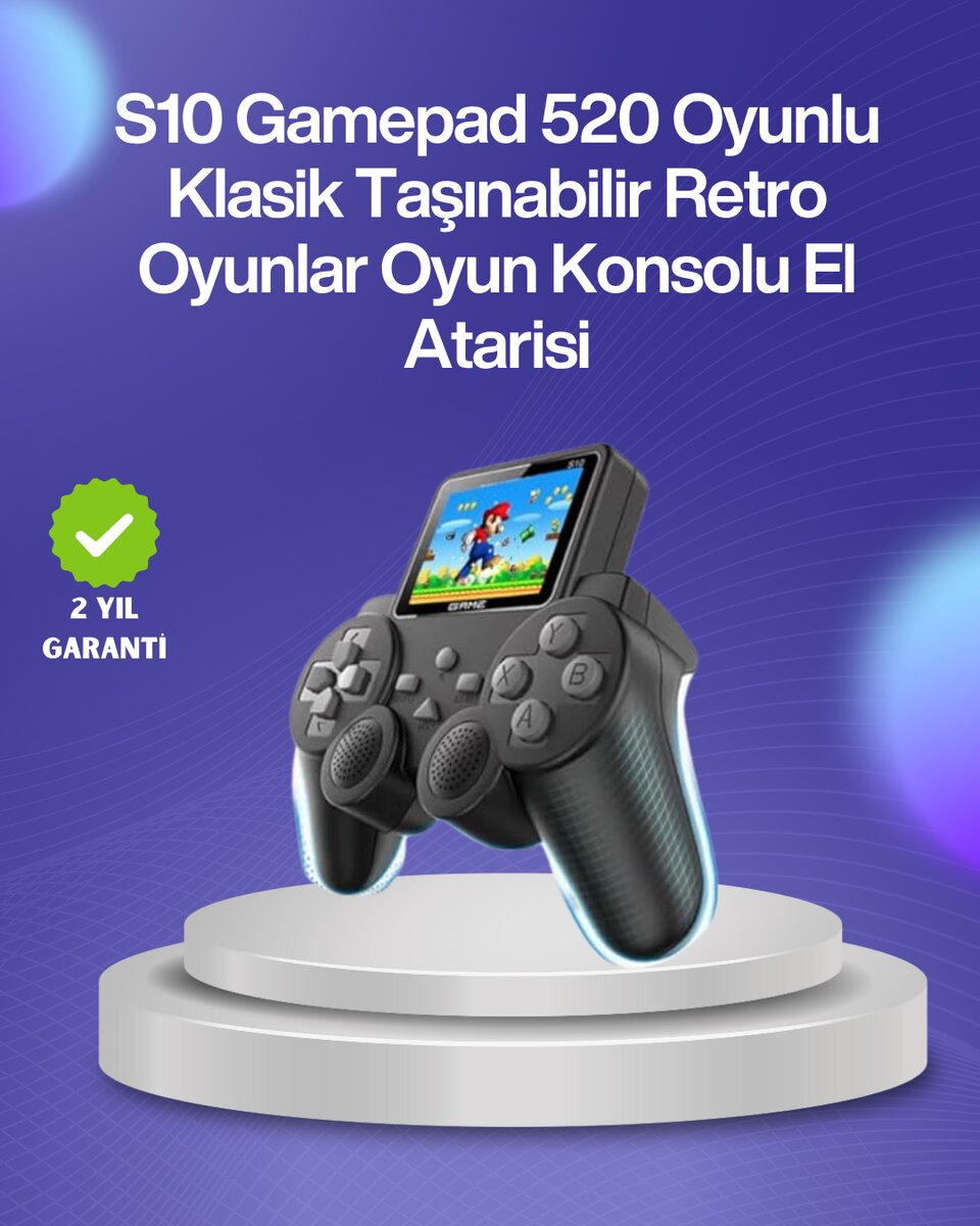 500 Oyunlu Nostaljik El Tipi Oyun Konsolu, Taşınabilir Şarjlı Cihaz, Renkli Ekran ve TV Destekli 500 Oyunlu Nostaljik El Tipi Oyun Konsolu, Taşınabilir Şarjlı Cihaz, Renkli Ekran ve TV Destekli