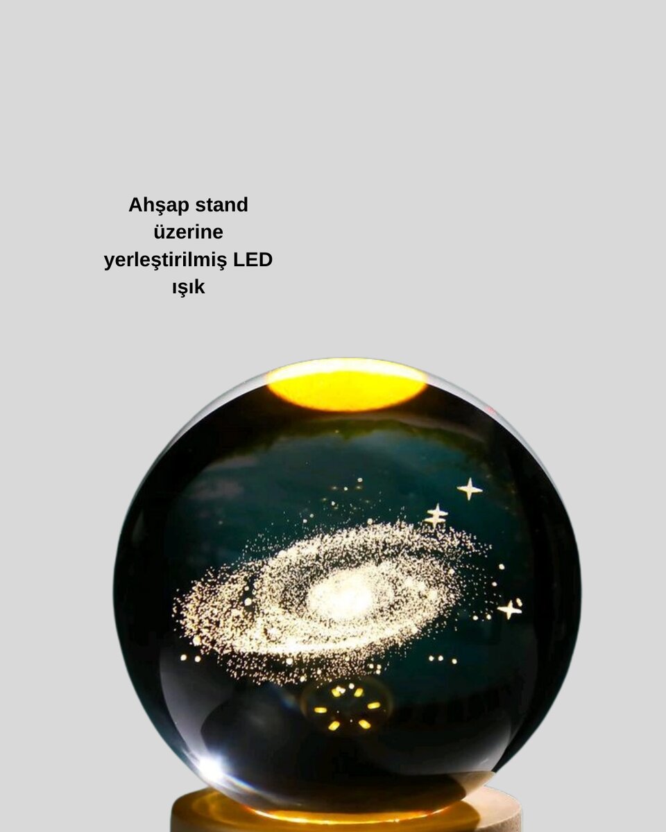 3D Lazer İşlemeli Galaksi Küre USB LED Ahşap Standlı Oda Gece Lambası 3D Lazer İşlemeli Galaksi Küre USB LED Ahşap Standlı Oda Gece Lambası
