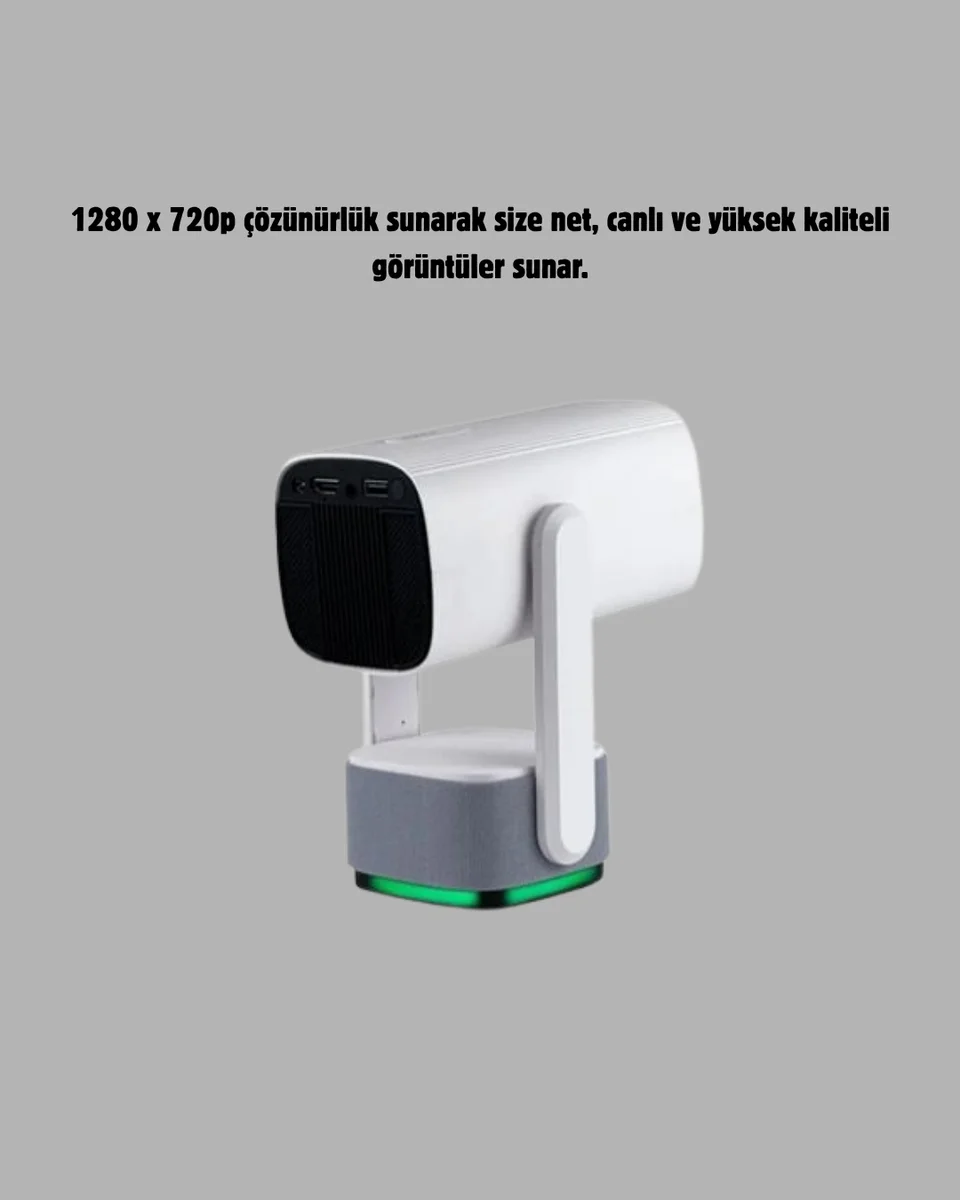HD 720p Projeksiyon Cihazı – Geniş Ekran, 10.000 Saat Ampul Ömrü, Ev Sineması Deneyimi HD 720p Projeksiyon Cihazı – Geniş Ekran, 10.000 Saat Ampul Ömrü, Ev Sineması Deneyimi