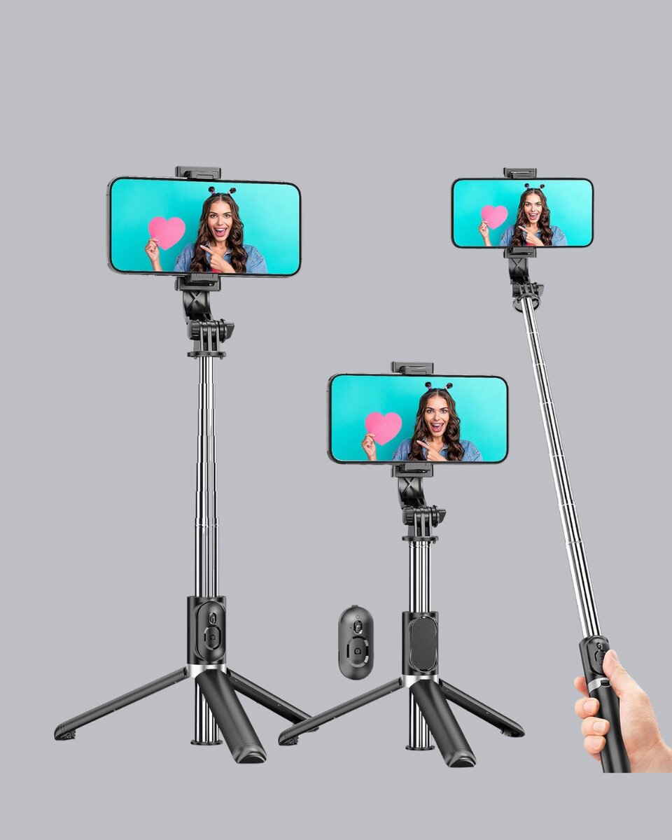 Kablosuz Bluetooth Selfie Çubuğu – 360° Dönebilir Başlık, Taşınabilir ve Şık Tasarım Kablosuz Bluetooth Selfie Çubuğu – 360° Dönebilir Başlık, Taşınabilir ve Şık Tasarım