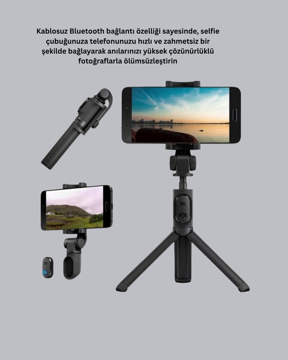 Kablosuz Bluetooth Selfie Çubuğu – 360° Dönebilir Başlık, Taşınabilir ve Şık Tasarım Kablosuz Bluetooth Selfie Çubuğu – 360° Dönebilir Başlık, Taşınabilir ve Şık Tasarım