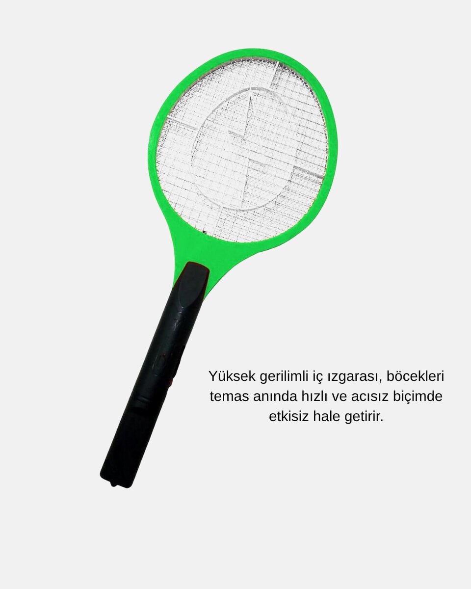 Yüksek Gerilimli Elektronik Sinek Raket – Sessiz, Kimyasız ve Güvenli Kullanım Yüksek Gerilimli Elektronik Sinek Raket – Sessiz, Kimyasız ve Güvenli Kullanım