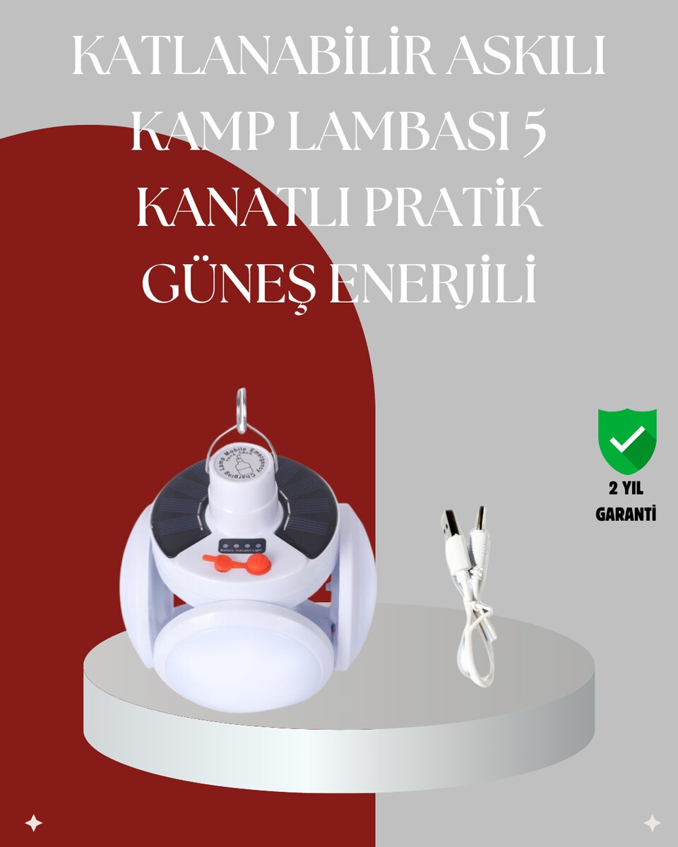Uzaktan Kumandalı, 360 Derece Katlanabilir Solar LED Aydınlatma Çadır Lambası Uzaktan Kumandalı, 360 Derece Katlanabilir Solar LED Aydınlatma Çadır Lambası