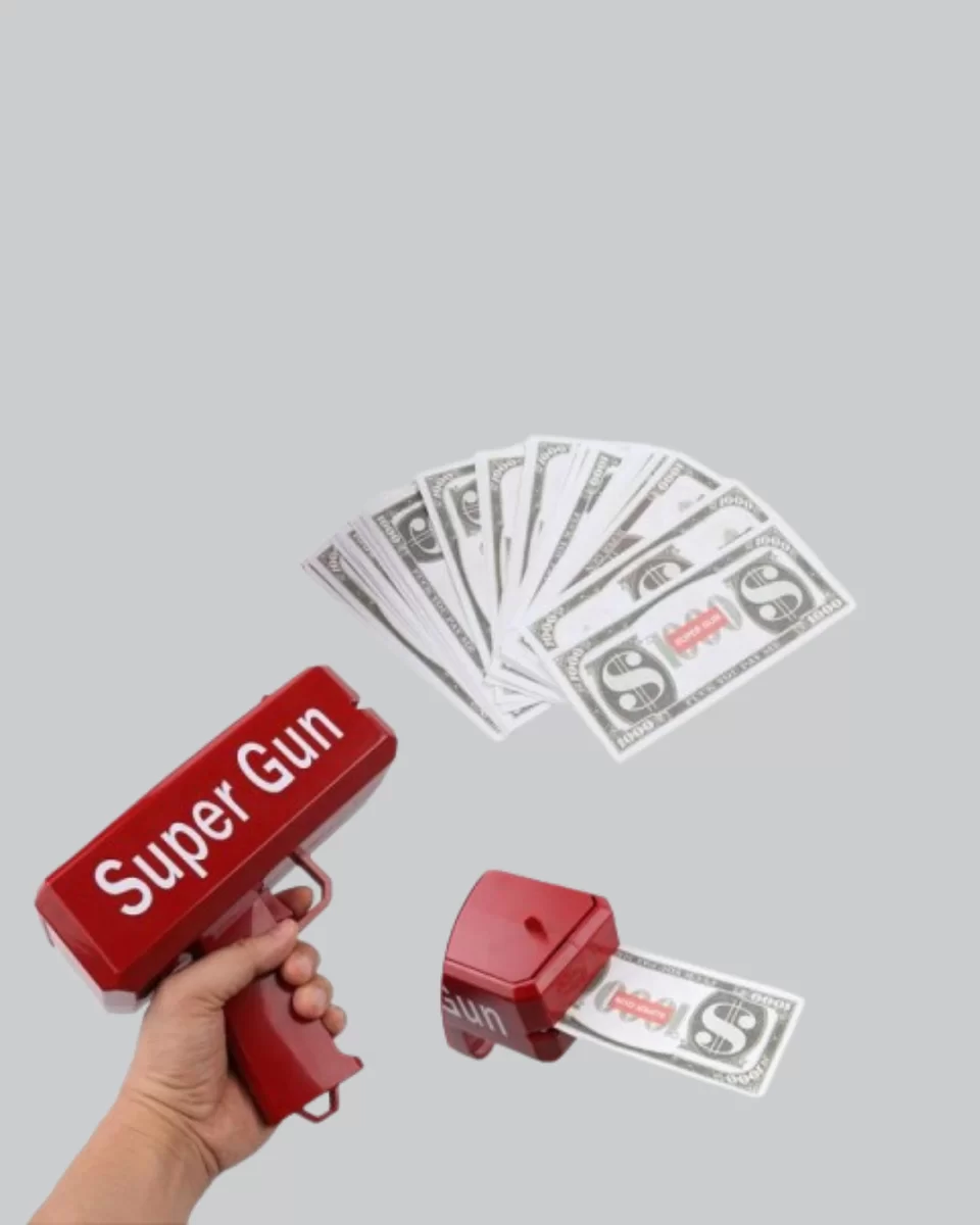 Super Money Gun Para Saçma Tabancası Yüksek Atış Güçlü Kırmızı Model Super Money Gun Para Saçma Tabancası Yüksek Atış Güçlü Kırmızı Model