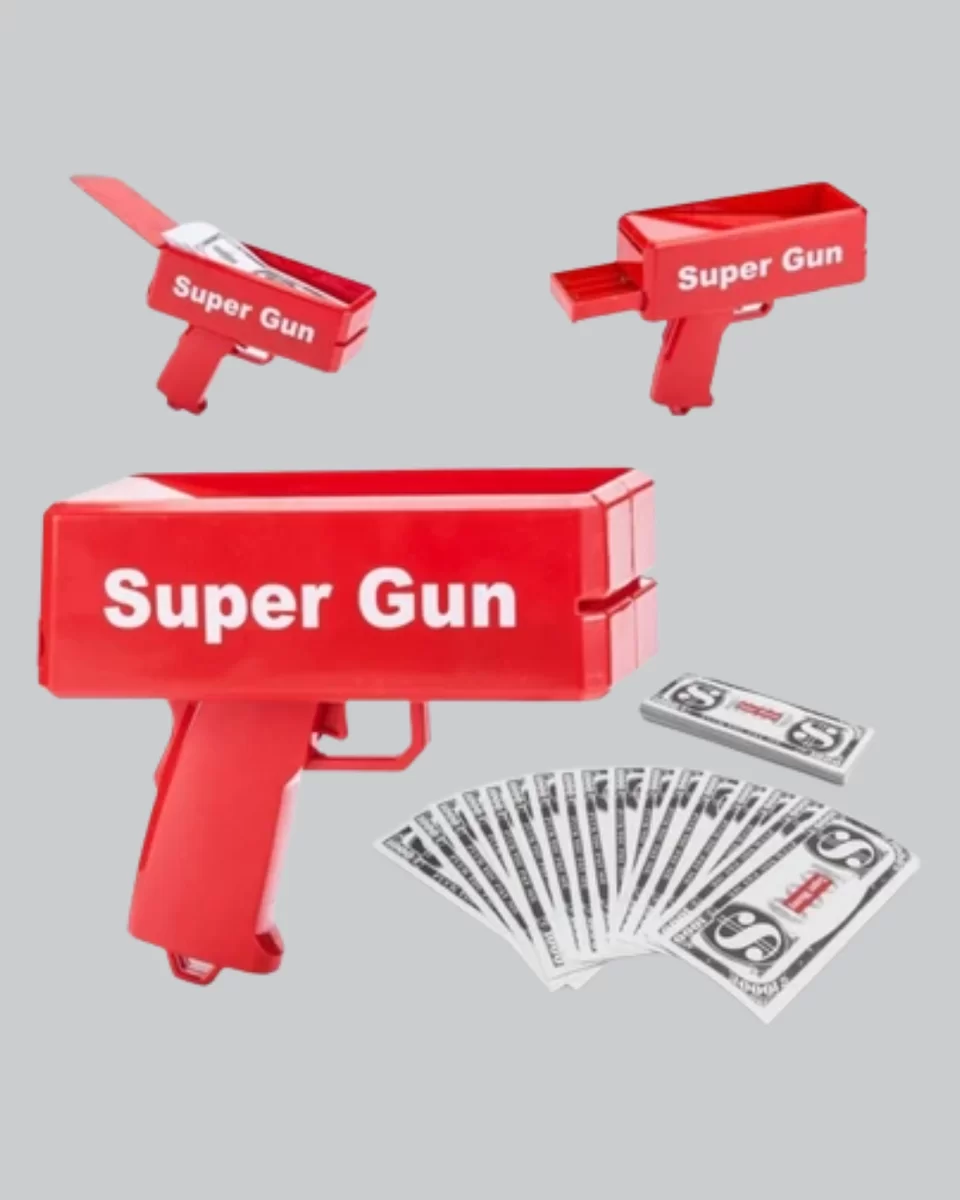 Super Money Gun Para Saçma Tabancası Yüksek Atış Güçlü Kırmızı Model Super Money Gun Para Saçma Tabancası Yüksek Atış Güçlü Kırmızı Model