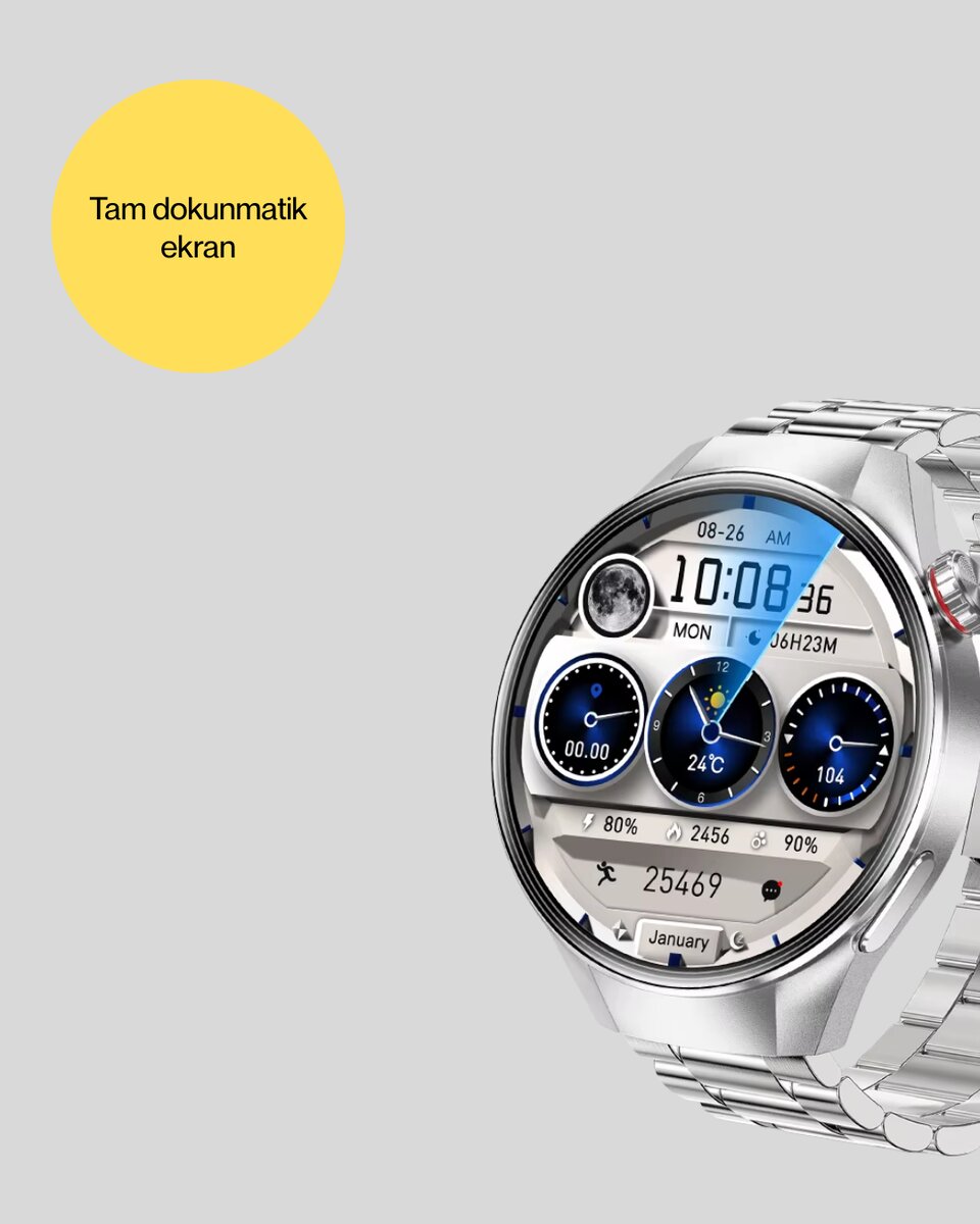 Akıllı Saat Metal Kordonlu Tam Ekran AMOLED – Arama ve Sağlık Takip Özellikli Akıllı Saat Metal Kordonlu Tam Ekran AMOLED – Arama ve Sağlık Takip Özellikli