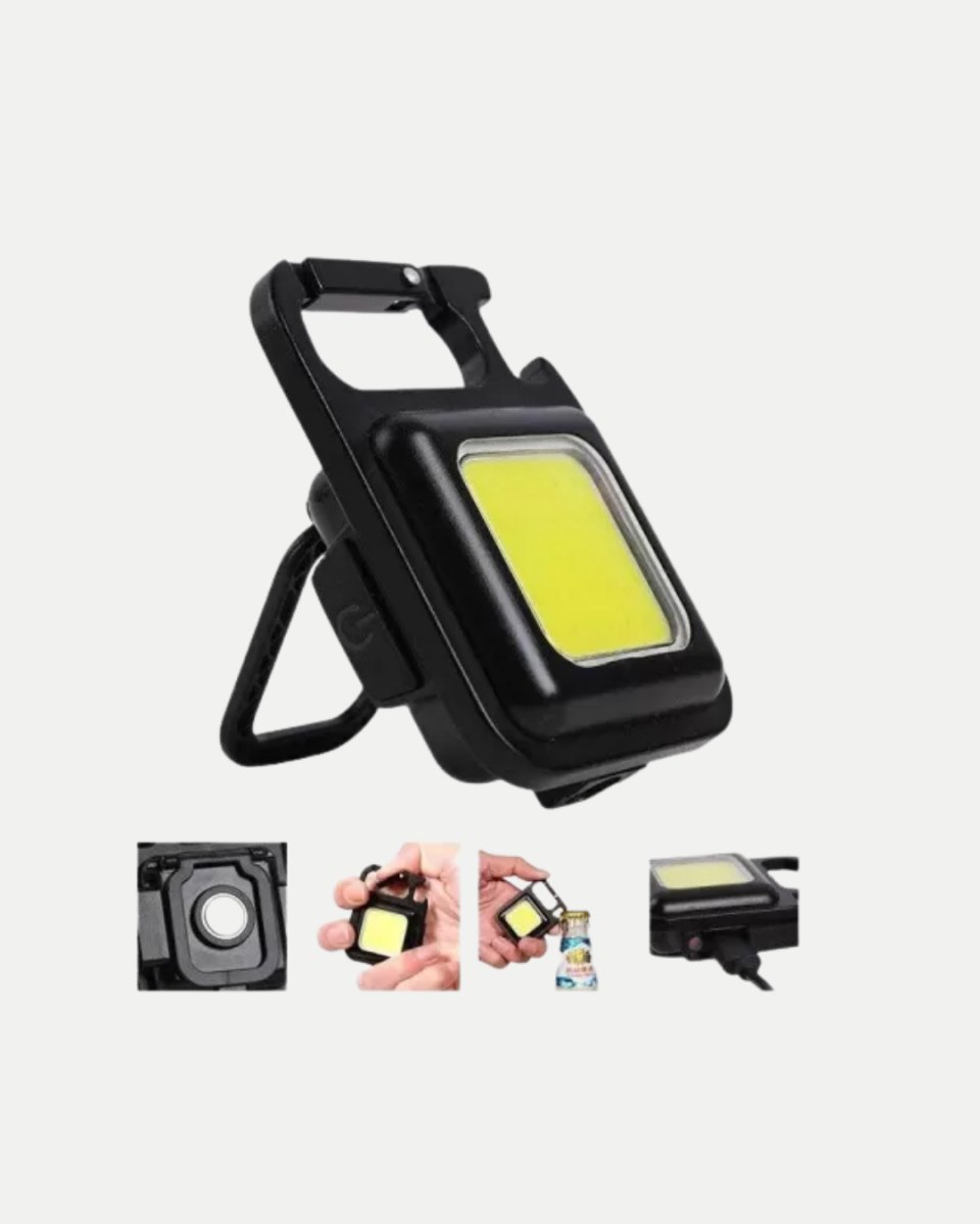 Şarjlı COB LED Anahtarlık Fener – 4 Modlu, Manyetik ve Katlanabilir Standlı Şarjlı COB LED Anahtarlık Fener – 4 Modlu, Manyetik ve Katlanabilir Standlı