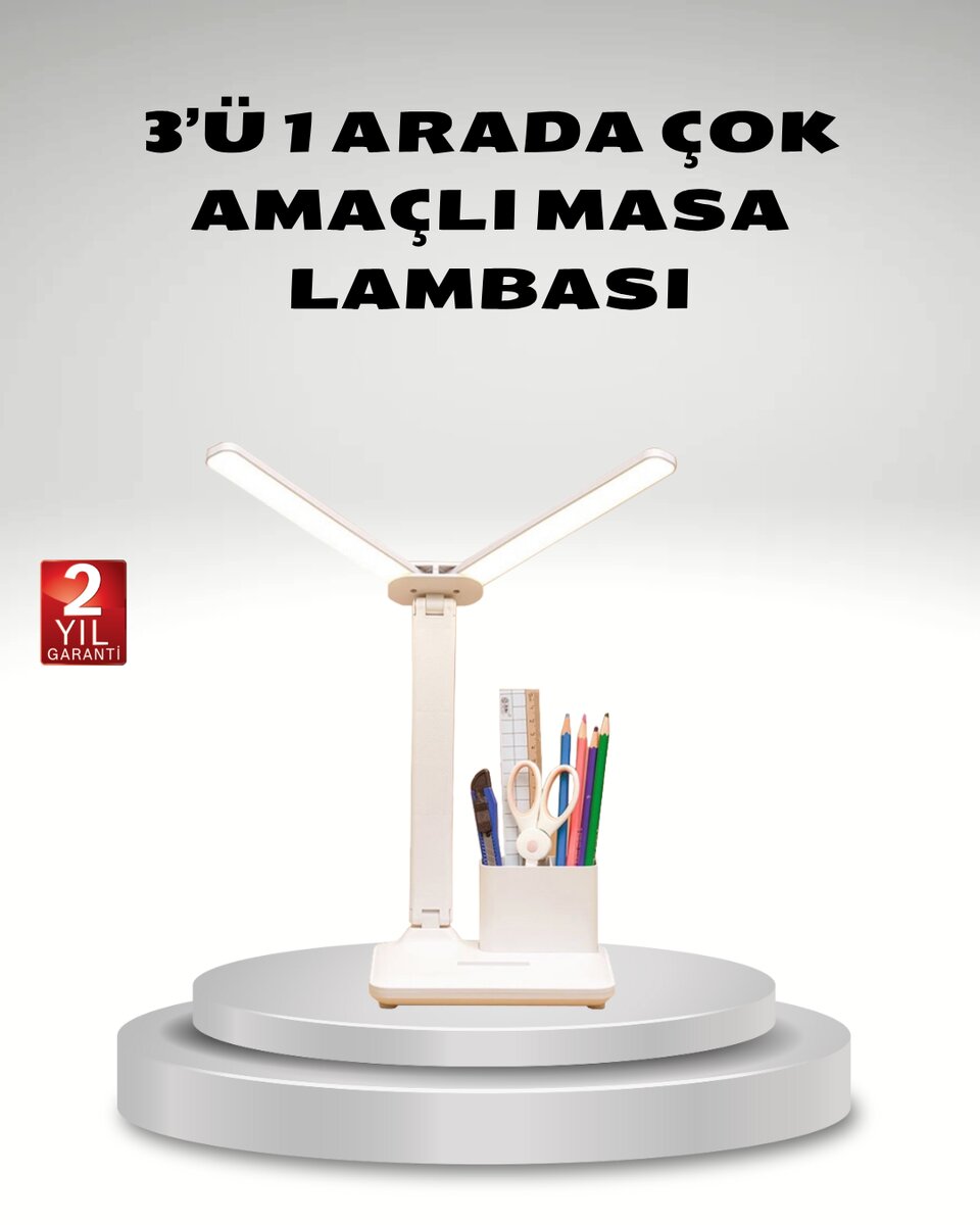 Kısılabilir LED Masa Lambası – Kalemlik ve Telefon Standlı, Göz Yormayan Işık Kısılabilir LED Masa Lambası – Kalemlik ve Telefon Standlı, Göz Yormayan Işık