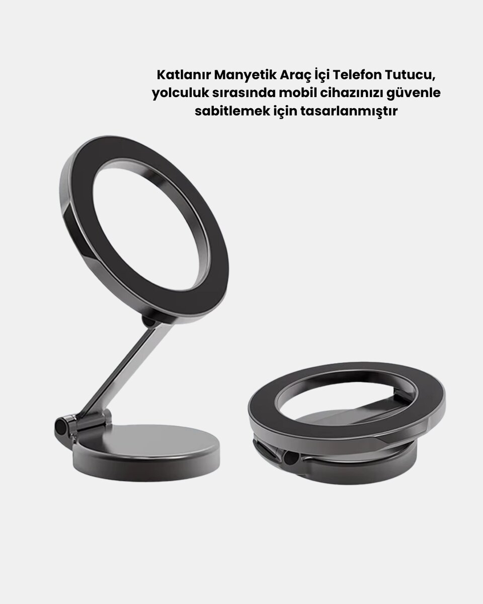 Manyetik Katlanabilir Araç Telefon Tutucu – MagSafe Uyumlu, 360° Ayarlanabilir, Güçlü Mıknatıs Manyetik Katlanabilir Araç Telefon Tutucu – MagSafe Uyumlu, 360° Ayarlanabilir, Güçlü Mıknatıs