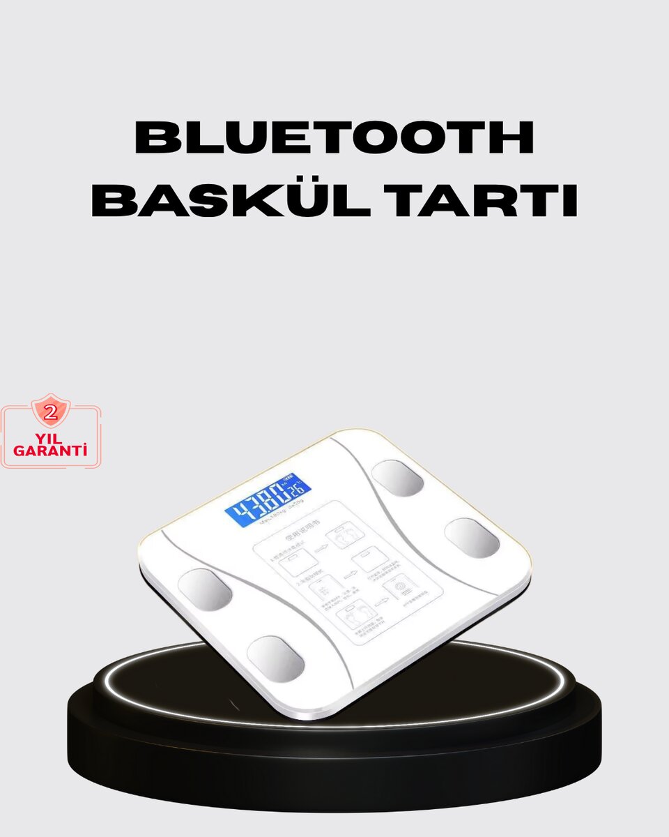 Akıllı Dijital Baskül – Bluetooth Bağlantılı, 8 Ölçüm Verili, Akıllı Vücut Analiz Tartısı Akıllı Dijital Baskül – Bluetooth Bağlantılı, 8 Ölçüm Verili, Akıllı Vücut Analiz Tartısı