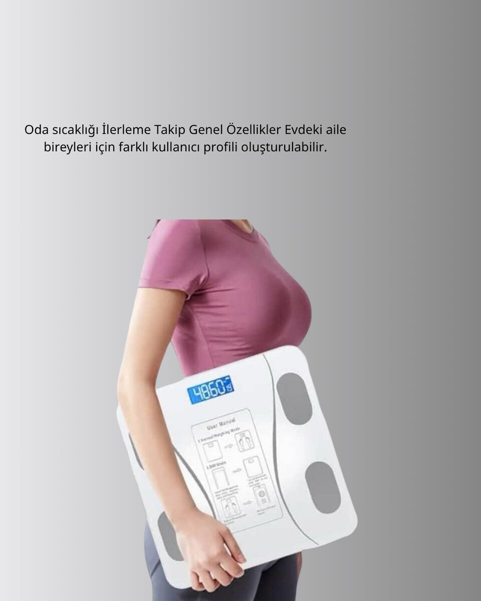 Akıllı Bluetooth Tartı – 8 Farklı Ölçüm Verisi, Otomatik Kişi Tanıma Akıllı Bluetooth Tartı – 8 Farklı Ölçüm Verisi, Otomatik Kişi Tanıma