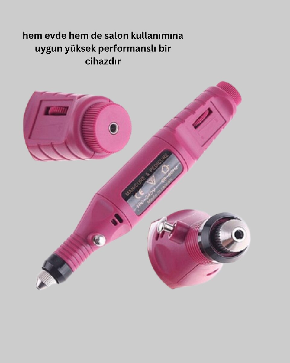 Profesyonel Tırnak Matkap Makinesi – USB Şarjlı, Ayarlanabilir Hız, Düşük Titreşimli ve Sessiz Çalışma