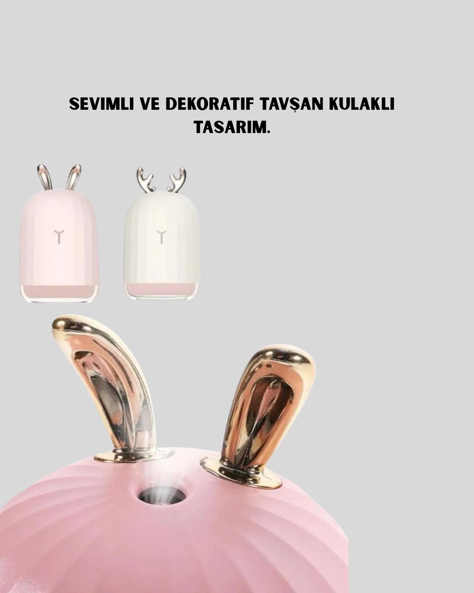 Beyaz Renk Ultrasonik Hava Nemlendirici ve Aromaterapi Difüzörü