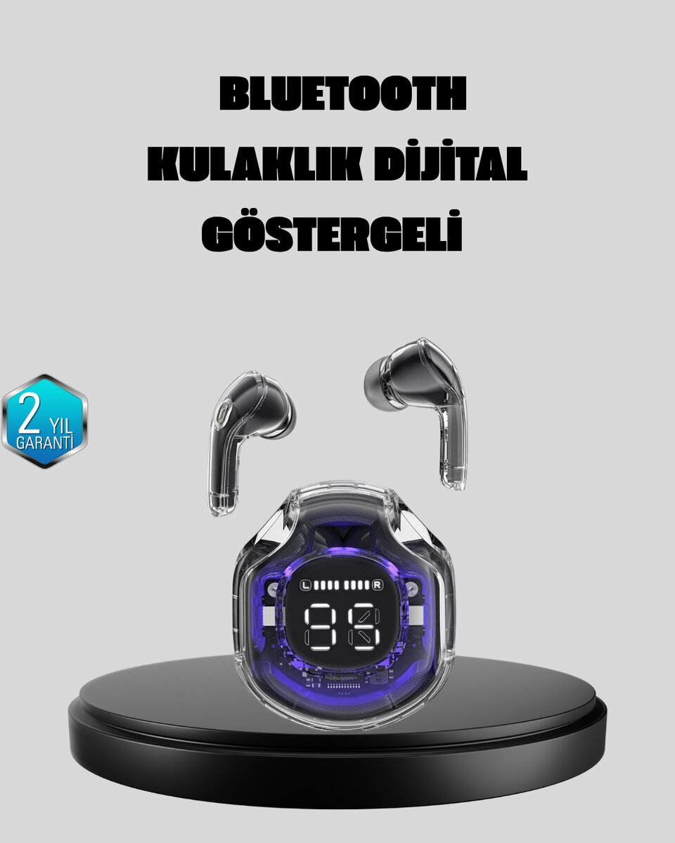 ENC Mikrofonlu Kablosuz Kulaklık Dokunmatik Kontrol ve LED Ekran Şarj Kutulu ENC Mikrofonlu Kablosuz Kulaklık Dokunmatik Kontrol ve LED Ekran Şarj Kutulu