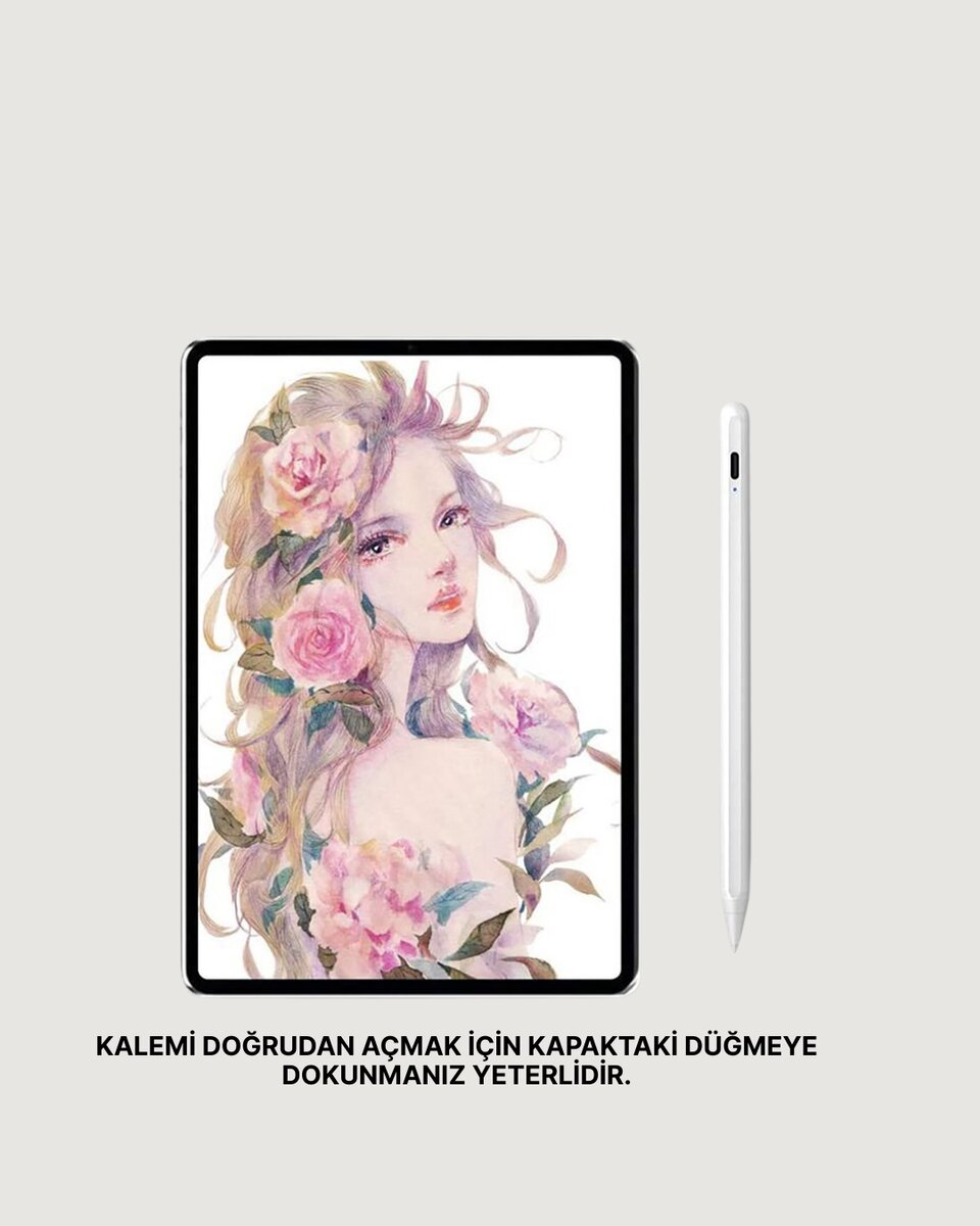 Yüksek Hassasiyetli Eğim Sensörlü Dijital Kalem – USB-C Hızlı Şarjlı