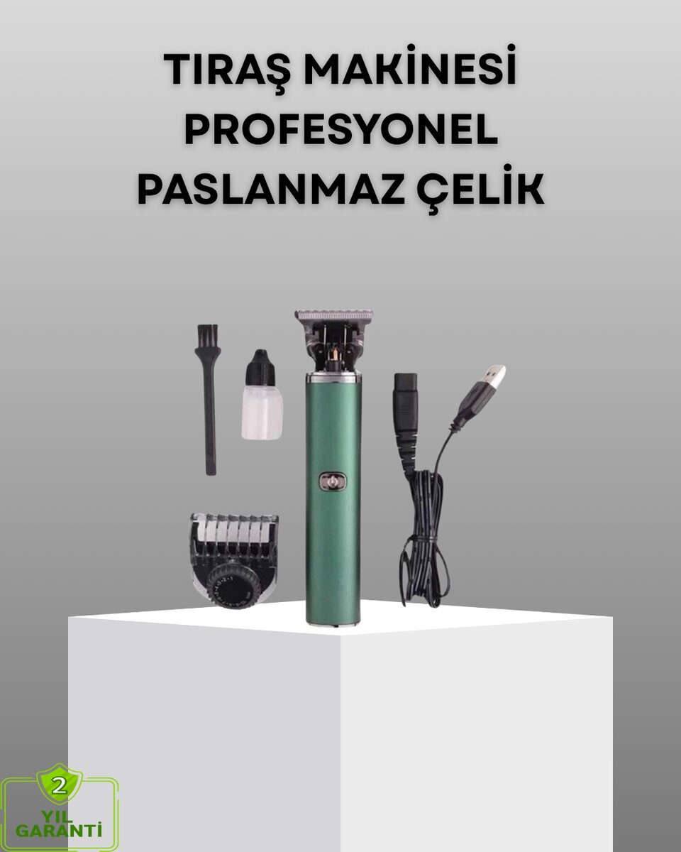 Profesyonel Şarjlı Tıraş Makinesi – 180 Dakika Kullanım, 2.5 Saat Hızlı Şarj, Evrensel USB Şarj Girişli Profesyonel Şarjlı Tıraş Makinesi – 180 Dakika Kullanım, 2.5 Saat Hızlı Şarj, Evrensel USB Şarj Girişli