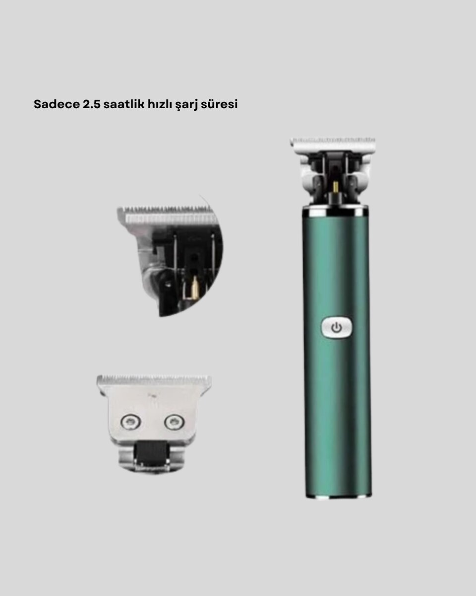 Profesyonel Şarjlı Tıraş Makinesi – 180 Dakika Kullanım, 2.5 Saat Hızlı Şarj, Evrensel USB Şarj Girişli Profesyonel Şarjlı Tıraş Makinesi – 180 Dakika Kullanım, 2.5 Saat Hızlı Şarj, Evrensel USB Şarj Girişli