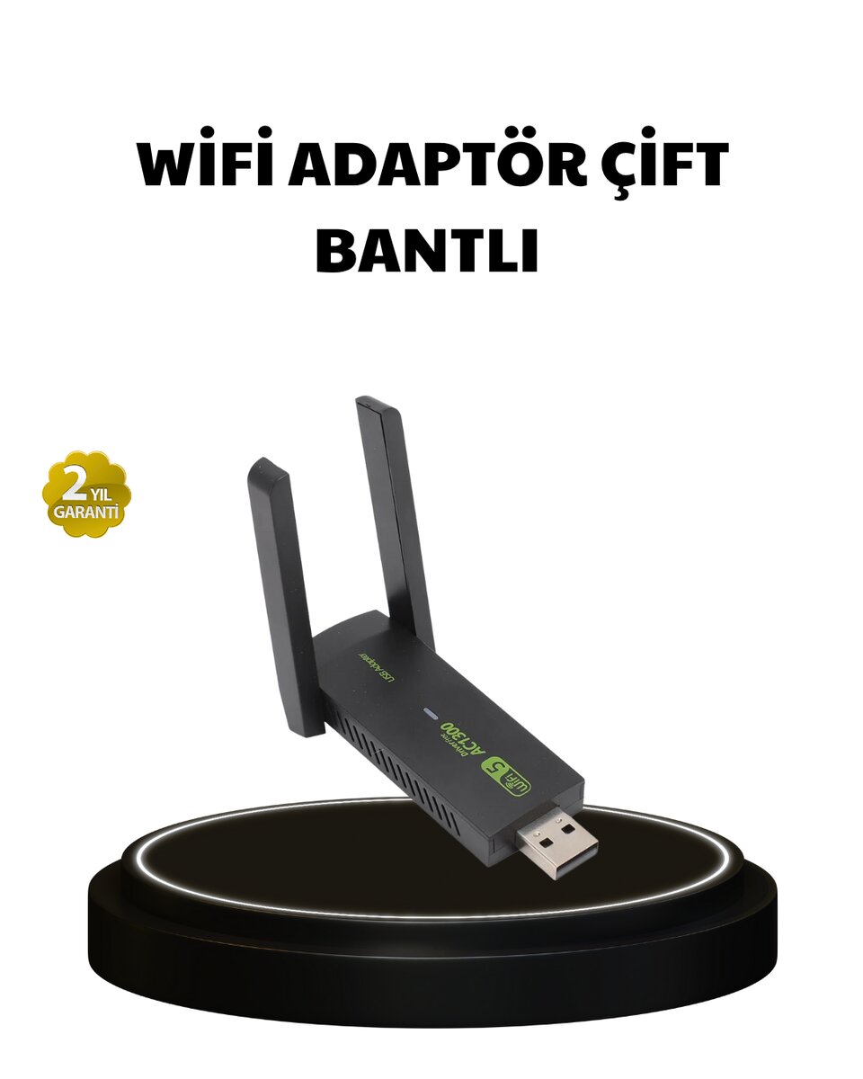 Dual Band USB WiFi Adaptör – 1200 Mbps Hız Dual Band USB WiFi Adaptör – 1200 Mbps Hız