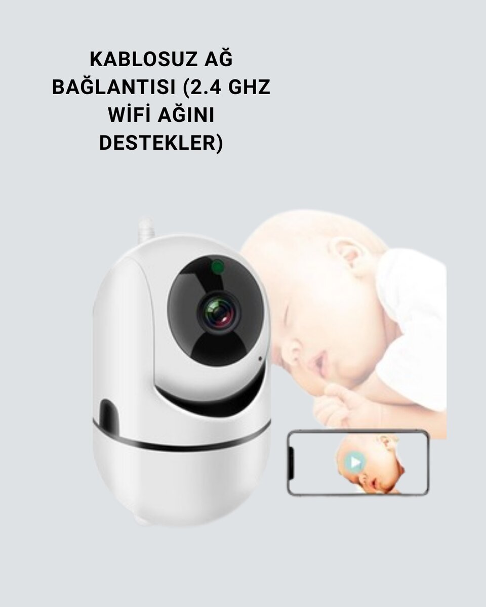 Akıllı Kontrol ve Hareket Takipli 1080P Kablosuz Güvenlik Kamerası – Gece Görüşlü ve İki Yönlü Sesli