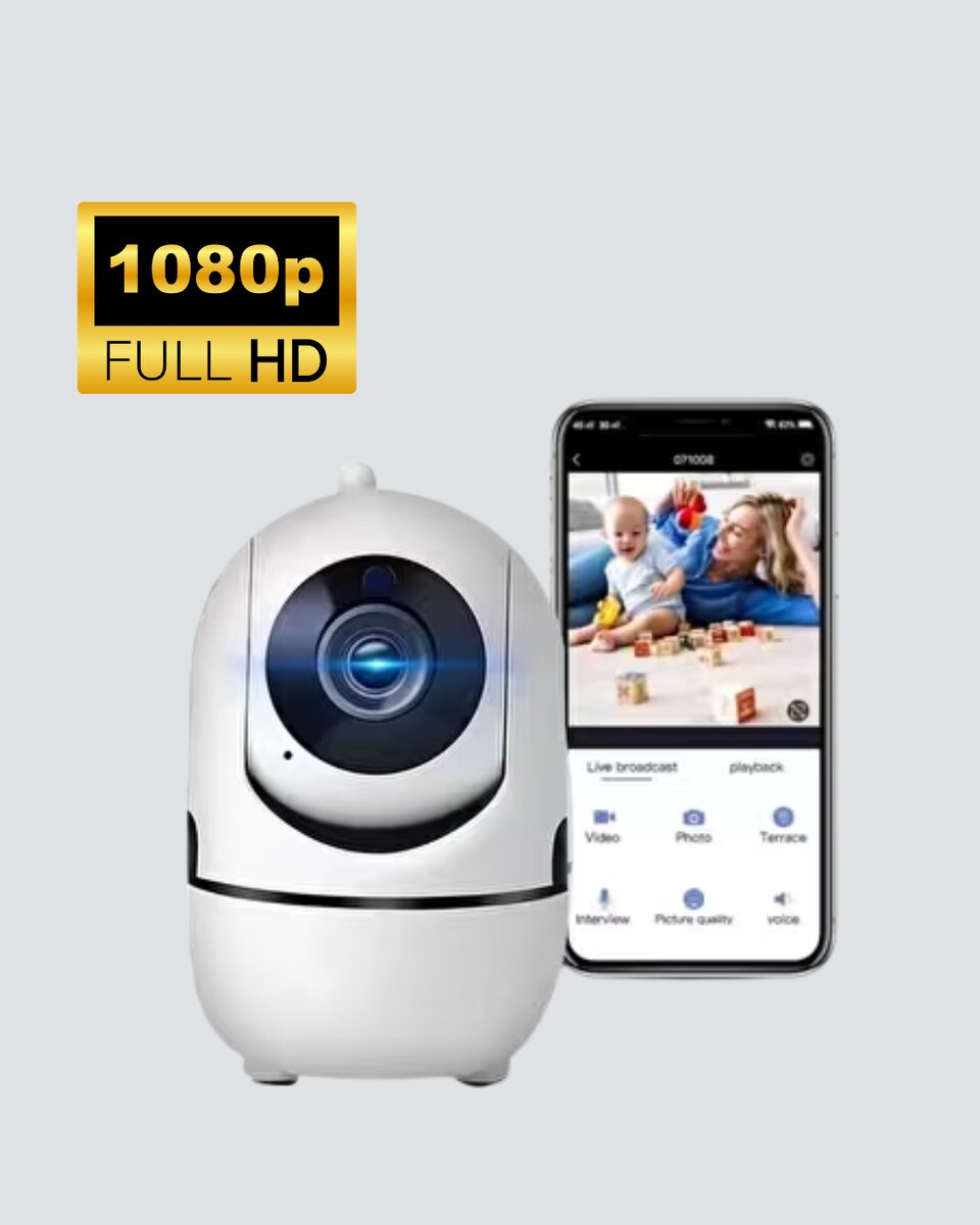 360° Dönen Akıllı WiFi Kamera – Uzaktan Kontrol ve İki Yönlü Ses Özellikli 360° Dönen Akıllı WiFi Kamera – Uzaktan Kontrol ve İki Yönlü Ses Özellikli