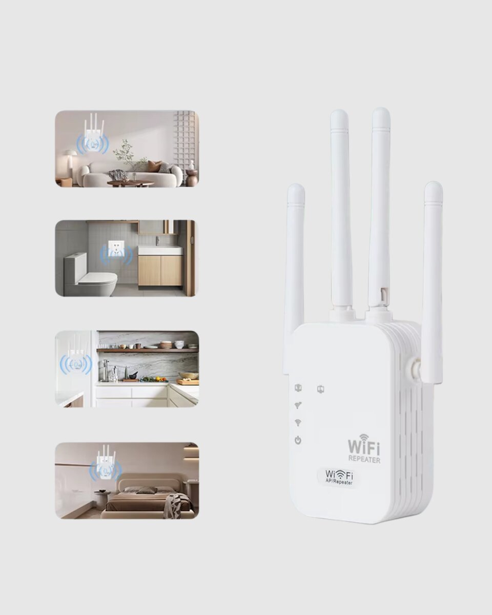 Antenli WiFi Repeater 300m2 Kapsama Alanı WPA3 Güvenlikli Antenli WiFi Repeater 300m2 Kapsama Alanı WPA3 Güvenlikli