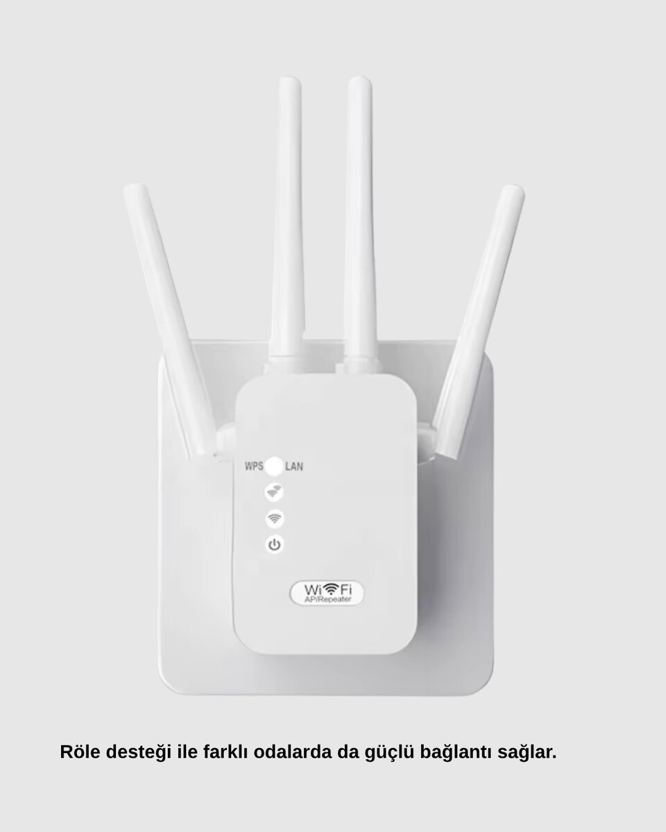 Antenli WiFi Repeater 300m2 Kapsama Alanı WPA3 Güvenlikli Antenli WiFi Repeater 300m2 Kapsama Alanı WPA3 Güvenlikli