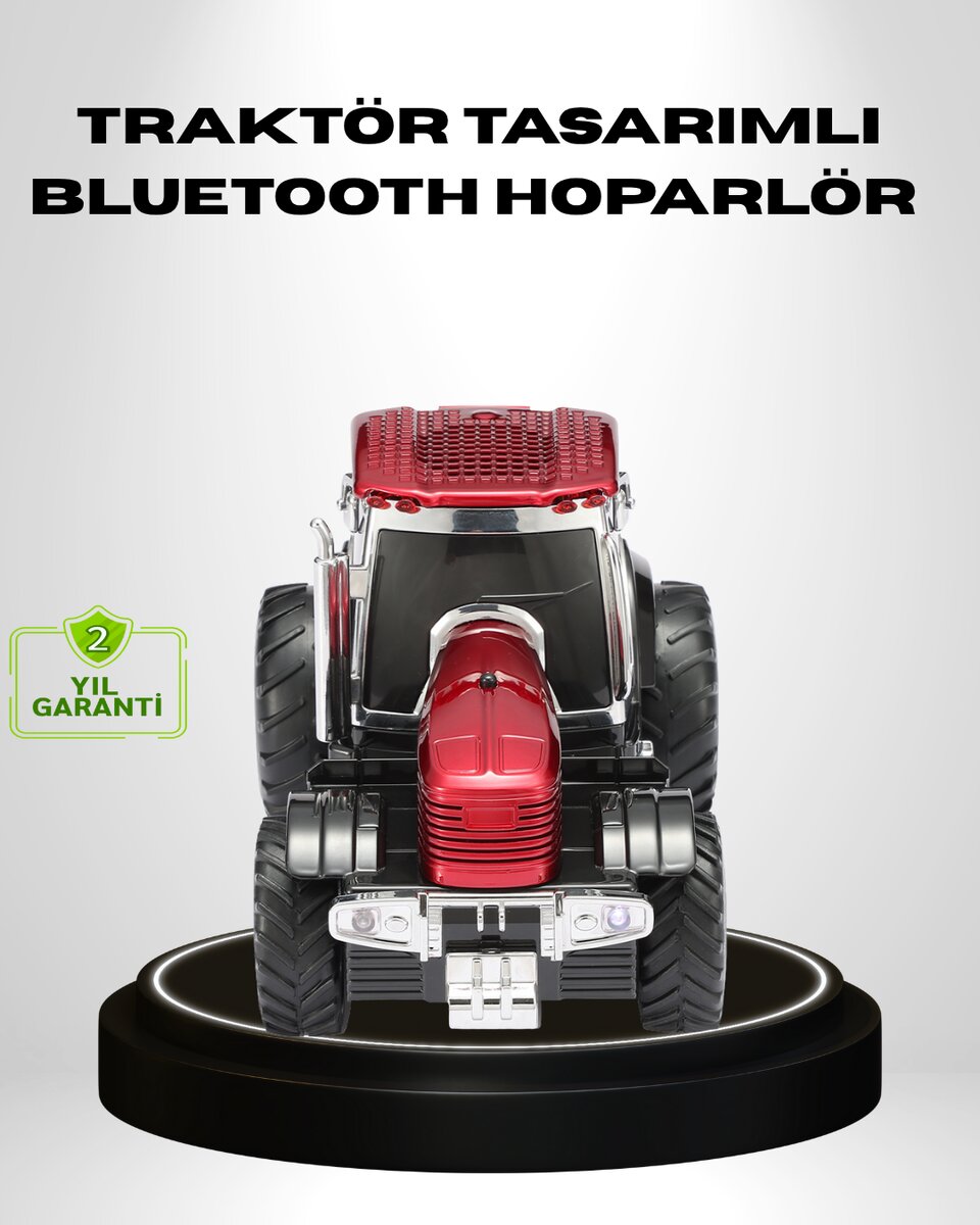 Retro Traktör Tasarımlı Kablosuz Hoparlör USB TF AUX FM Destekli Retro Traktör Tasarımlı Kablosuz Hoparlör USB TF AUX FM Destekli