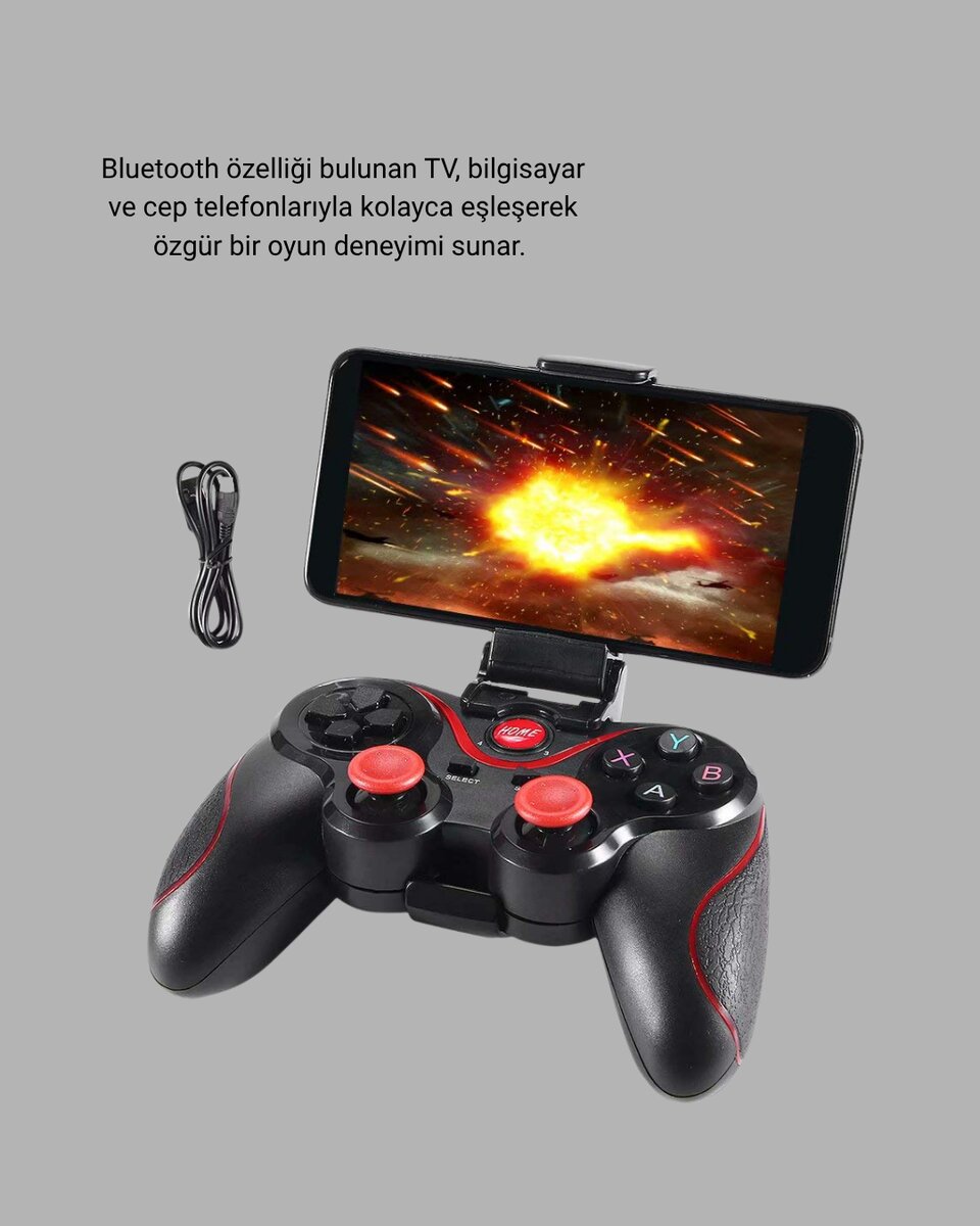Bluetooth Kablosuz Gamepad TV PC Telefon Uyumluluğu Kolay Bağlantılı Bluetooth Kablosuz Gamepad TV PC Telefon Uyumluluğu Kolay Bağlantılı