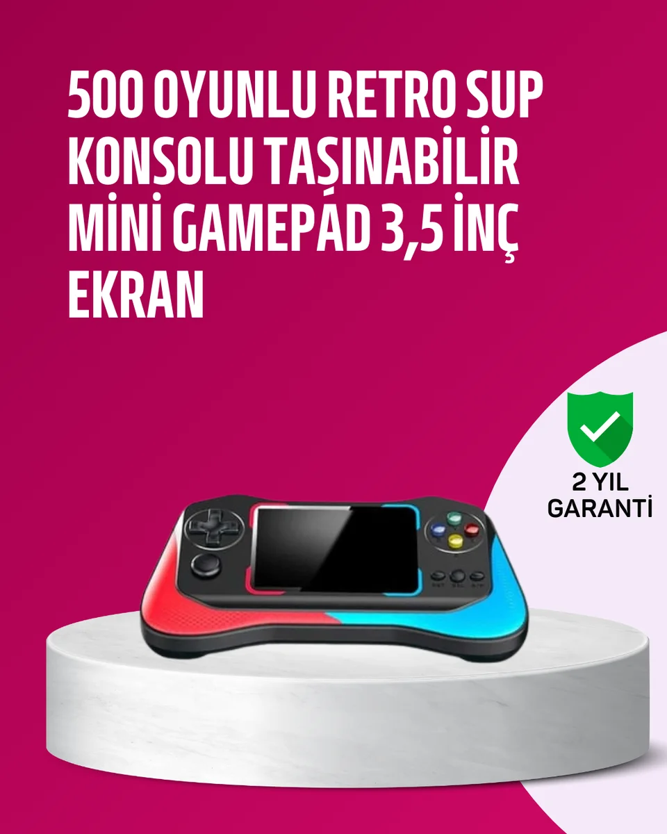 500 Oyunlu 3,5” Elde Taşınabilir Mini Oyun Konsolu – Şarjlı, TV Bağlantılı 500 Oyunlu 3,5” Elde Taşınabilir Mini Oyun Konsolu – Şarjlı, TV Bağlantılı