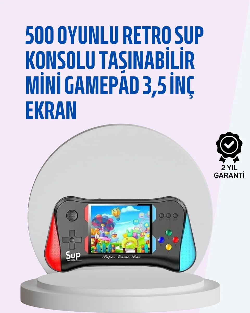 Taşınabilir Oyun Konsolu – 3,5" Ekranlı ve 500 Oyunlu Taşınabilir Oyun Konsolu – 3,5" Ekranlı ve 500 Oyunlu