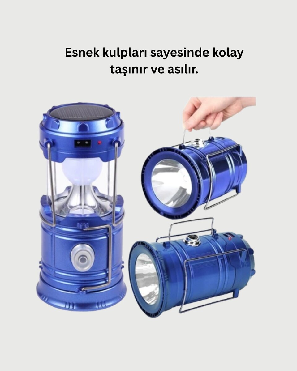 Katlanabilir USB Çıkışlı Kamp Feneri – Şarj Edilebilir, Dayanıklı ve Çok Fonksiyonlu Katlanabilir USB Çıkışlı Kamp Feneri – Şarj Edilebilir, Dayanıklı ve Çok Fonksiyonlu