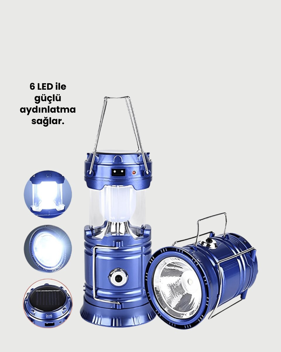 Güneş Enerjili Kızaklı Şarjlı Büyük Boy Kamp Feneri – USB Çıkışlı, Katlanabilir, Çok Fonksiyonlu Güneş Enerjili Kızaklı Şarjlı Büyük Boy Kamp Feneri – USB Çıkışlı, Katlanabilir, Çok Fonksiyonlu
