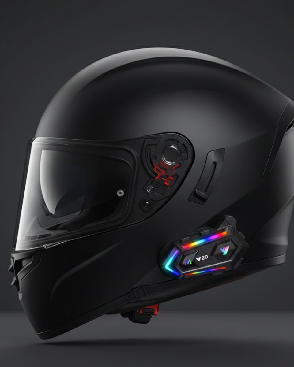 Yeni Nesil Bluetooth 5.3 Motosiklet Intercom RGB Işıklı 1000m Mesafeli