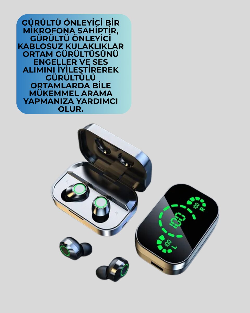 Akıllı Dijital Ekranlı TWS Kulaklık – Uzun Pil Ömrü, Stabil Bağlantı Akıllı Dijital Ekranlı TWS Kulaklık – Uzun Pil Ömrü, Stabil Bağlantı