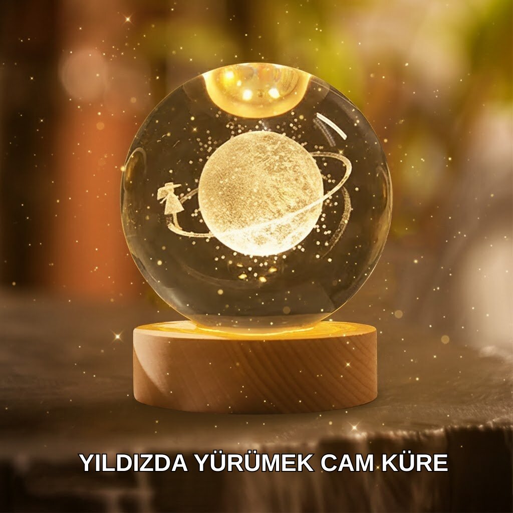 Ahşap Standlı Sarı Işıklı Dekoratif Küre Kız Figürü Tasarım Ahşap Standlı Sarı Işıklı Dekoratif Küre Kız Figürü Tasarım