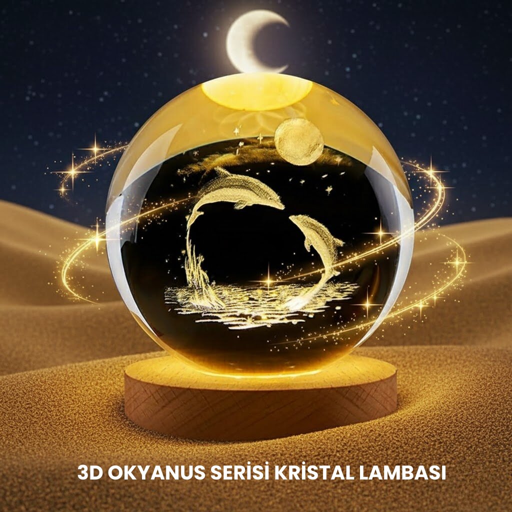 Yunus Temalı Kristal Küre USB Işıklı Ahşap Altlıklı Gece Lambası Yunus Temalı Kristal Küre USB Işıklı Ahşap Altlıklı Gece Lambası