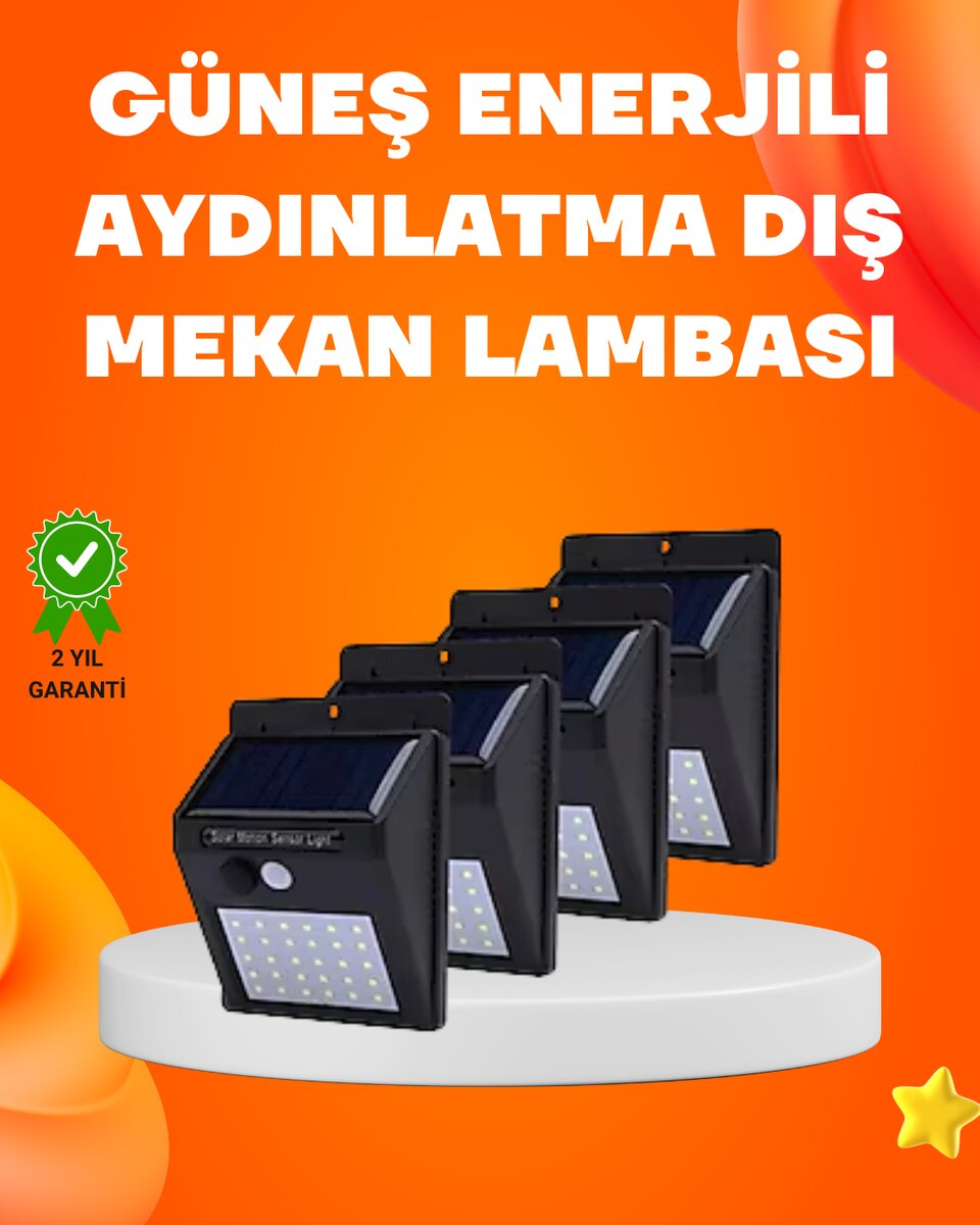 Montajlı Güneş Enerjili Duvar Tipi Aydınlatma – 8 Saat Çalışma Süresi Montajlı Güneş Enerjili Duvar Tipi Aydınlatma – 8 Saat Çalışma Süresi