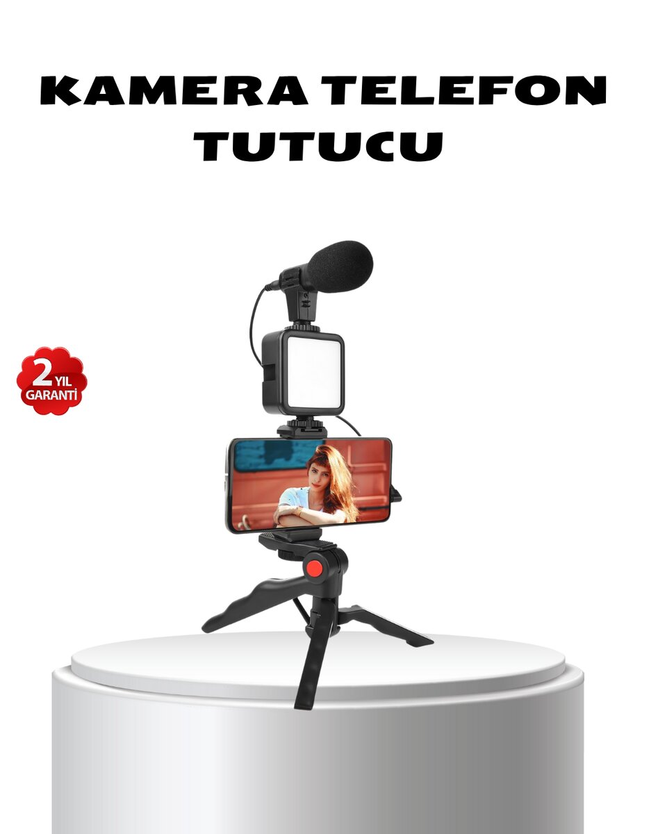 Video Çekim Kiti Tripod LED Işık Harici Mikrofon ve Bluetooth Kumanda Seti Video Çekim Kiti Tripod LED Işık Harici Mikrofon ve Bluetooth Kumanda Seti
