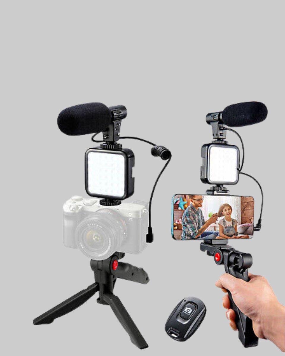 Video Çekim Kiti Tripod LED Işık Harici Mikrofon ve Bluetooth Kumanda Seti Video Çekim Kiti Tripod LED Işık Harici Mikrofon ve Bluetooth Kumanda Seti