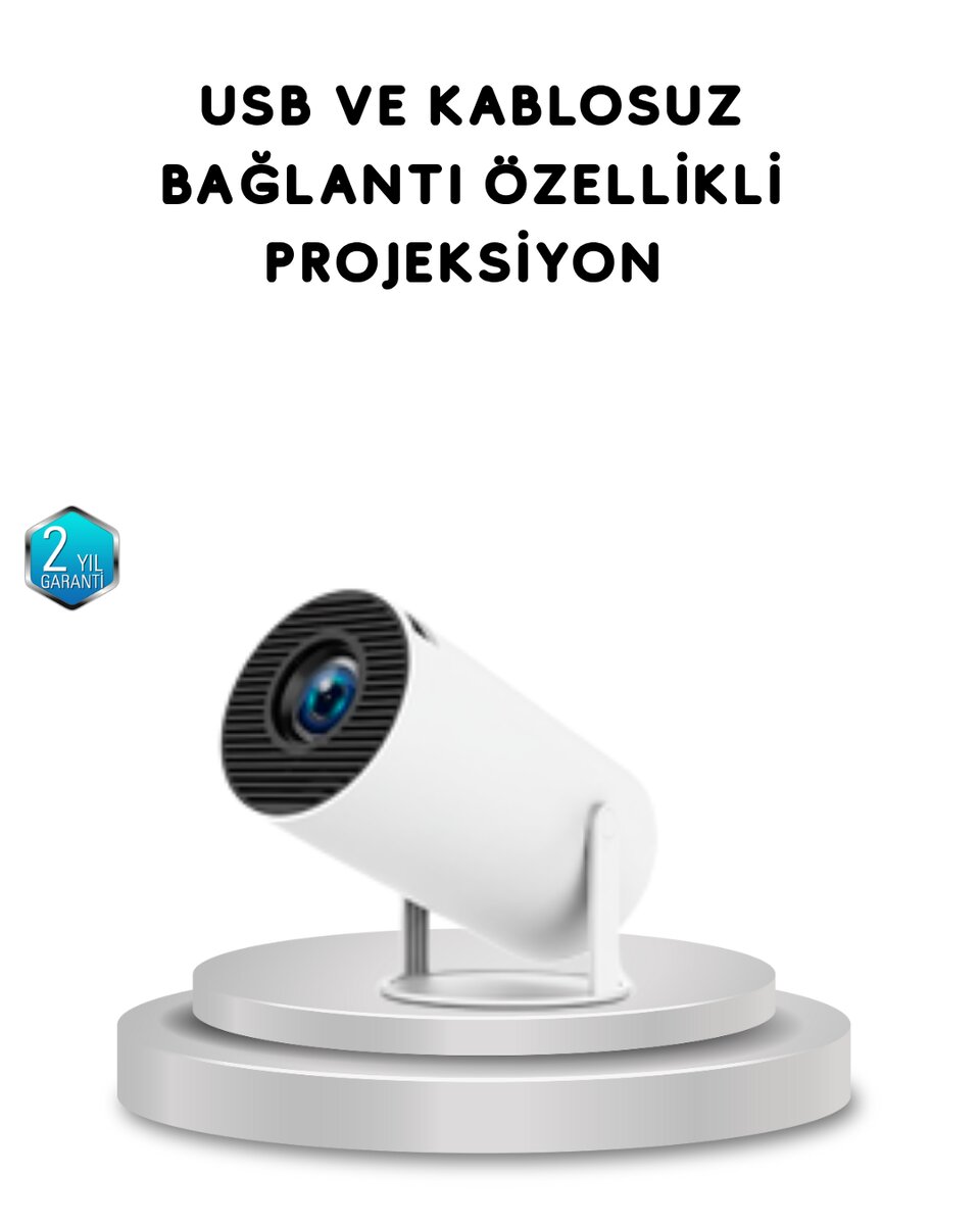 Full HD 4K Uyumlu Projeksiyon Cihazı 130 İnç Geniş Ekran Destekli Full HD 4K Uyumlu Projeksiyon Cihazı 130 İnç Geniş Ekran Destekli
