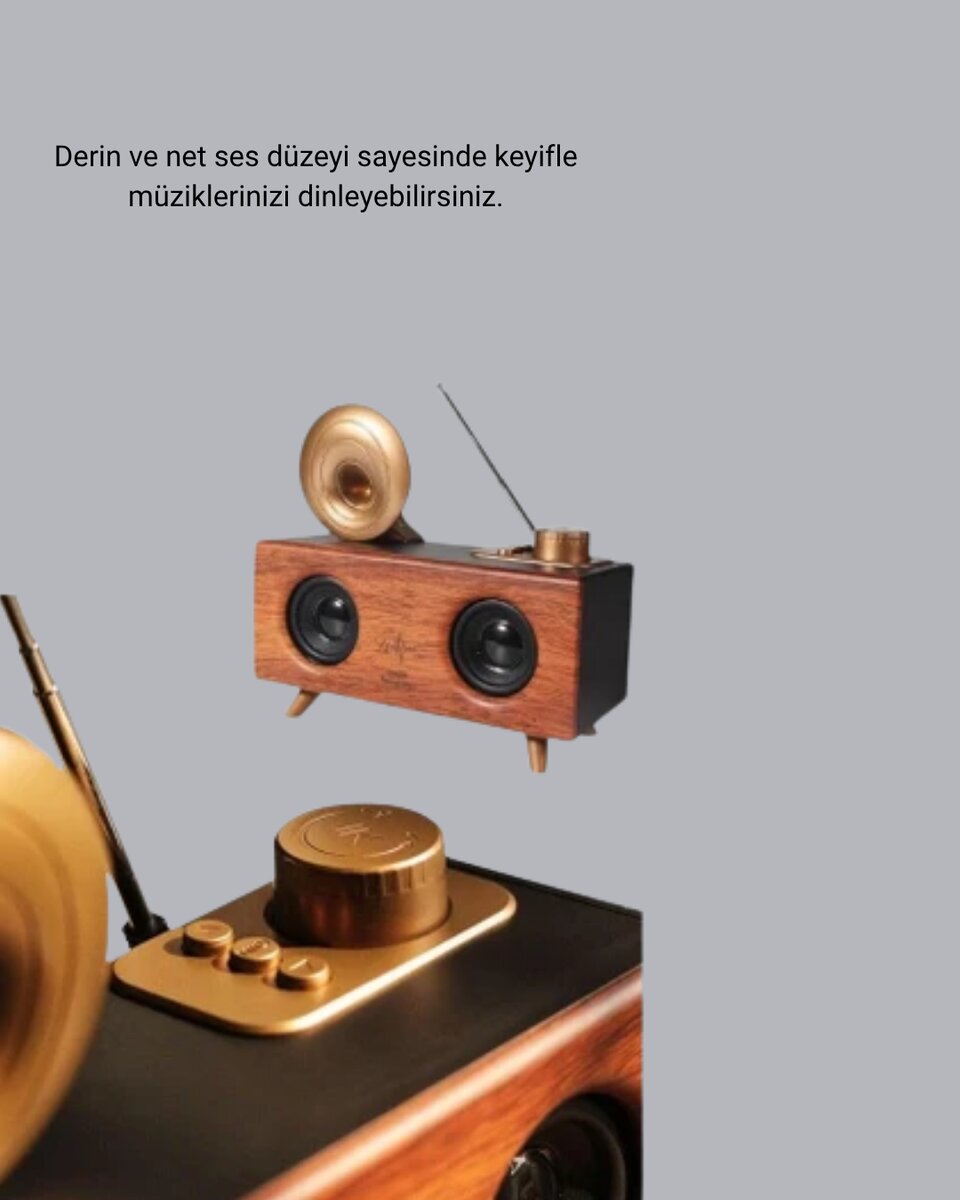 Çift Hoparlörlü Retro Bluetooth Speaker 1800mAh Bataryalı AUX USB SD Kartlı Çift Hoparlörlü Retro Bluetooth Speaker 1800mAh Bataryalı AUX USB SD Kartlı