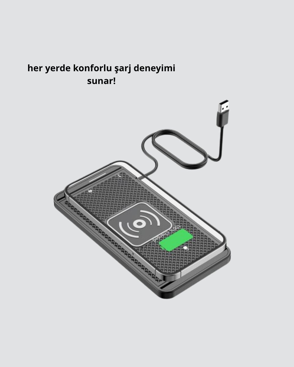Manyetik Kablosuz Şarj Pedi 15W Hızlı Şarj Kaymaz Silikon Qi Destekli Manyetik Kablosuz Şarj Pedi 15W Hızlı Şarj Kaymaz Silikon Qi Destekli