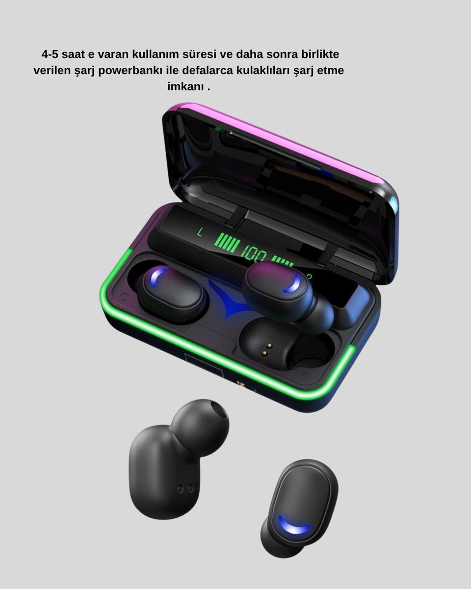 Kablosuz Oyuncu Kulaklığı Powerbank Şarj Kutulu RGB 5.1