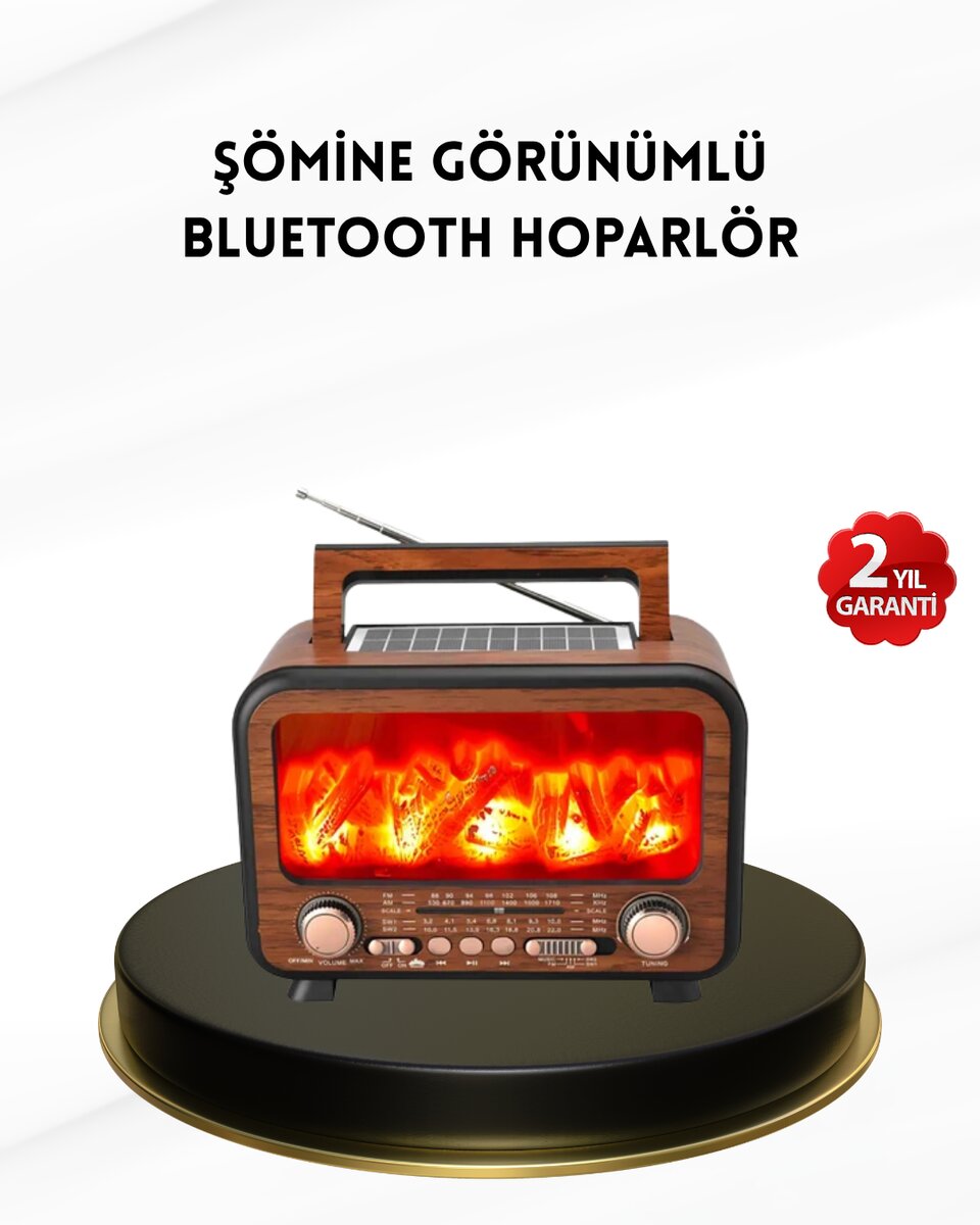 Alev Işığı Efektli Solar Bluetooth Hoparlör Radyo Destekli Taşınabilir Model Alev Işığı Efektli Solar Bluetooth Hoparlör Radyo Destekli Taşınabilir Model