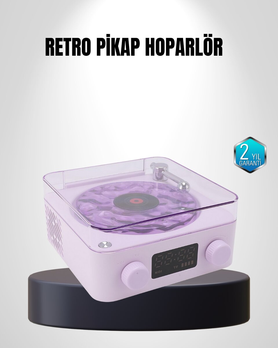 Bluetooth Retro Pikap Hoparlör 360 Derece Ses Projektörlü Gece Lambası Çok Fonksiyonlu Bluetooth Retro Pikap Hoparlör 360 Derece Ses Projektörlü Gece Lambası Çok Fonksiyonlu