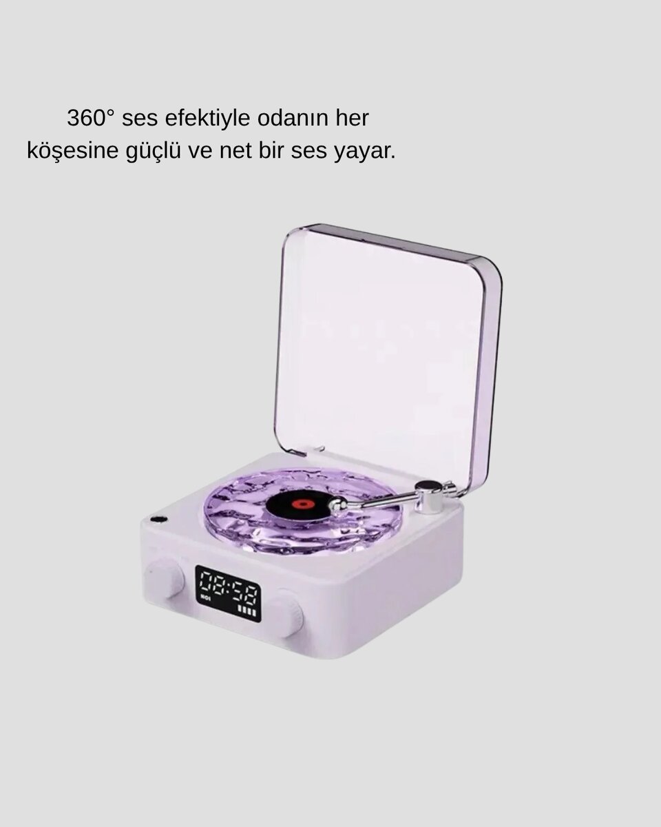 Projektör Işıklı Retro Hoparlör Bluetooth AUX USB Hafıza Kartlı 360° Sesli Şarjlı Projektör Işıklı Retro Hoparlör Bluetooth AUX USB Hafıza Kartlı 360° Sesli Şarjlı